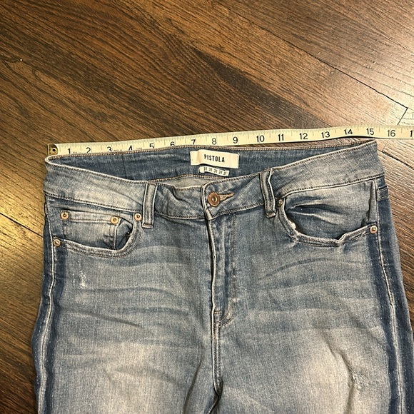 Pistola Skinny Jeans Raw Hem Distressed 31 EUC - Picture 3 of 8
